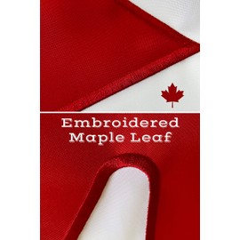 Fine Line Flag Canadian Flag 3x5 Ft - Outdoor Nylon 210D - Embroidered Maple Leaf Detail with Sewn Panels - UV Fade Resistant Heavy Duty Flag of Canada