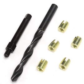 12pcs Thread Repair Kit Zinc Plated Carbon steel M8 x 1.25 Self Tapping Thread Inserts Twisted Drill Installation Tool Set for Automotivethread cutter