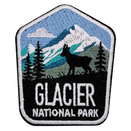 EMBROBOF Glacier National Park Patch – 3 inches, Cool National Park Patches Collection – Iron On/Sew On Embroidered Travel Patches for Backpacks
