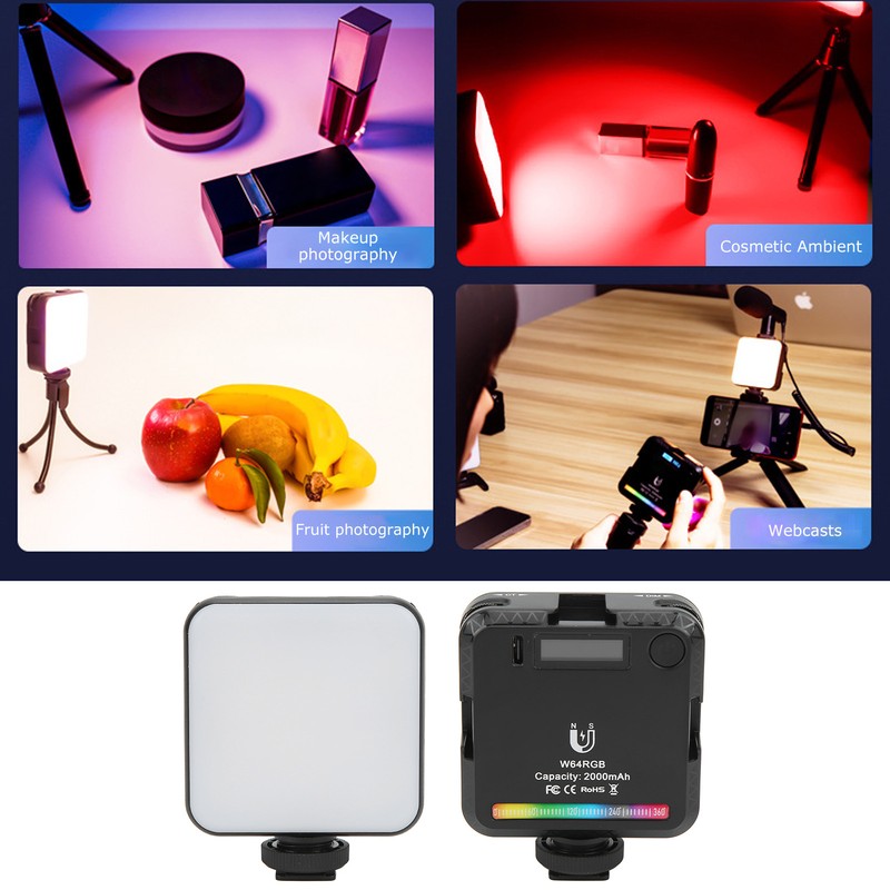W64 RGB LED Fill Light Multiple Light Effects Modes Pocket