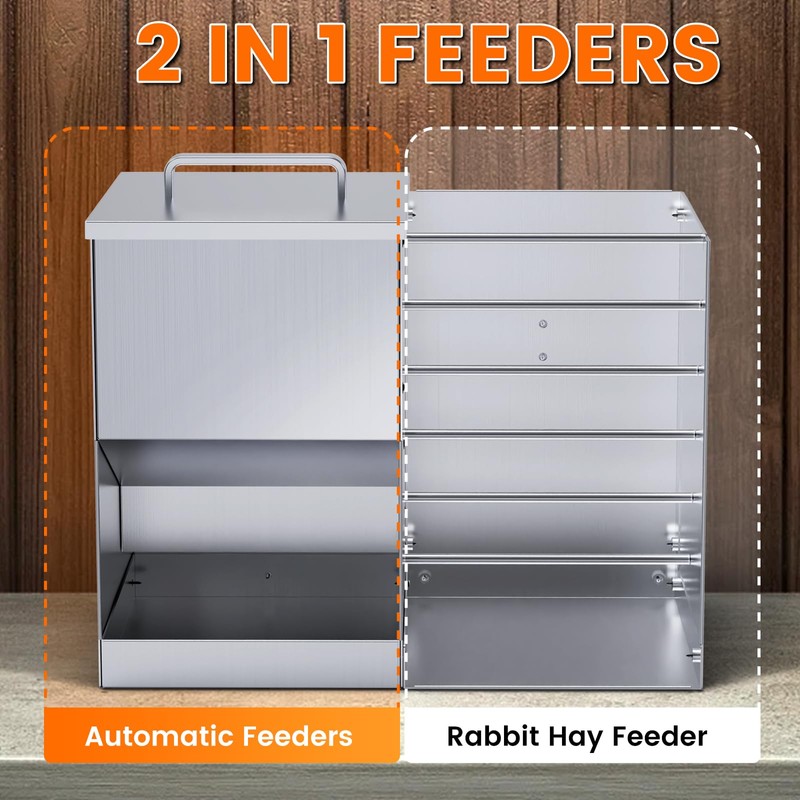 Automatic Rabbit Feeders for Cage Hay Feeder 4.5L Bunny Feeder