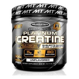 Creatina 100% Platinum Essential Series, 400 g, sabor Muscletech, sin sabor