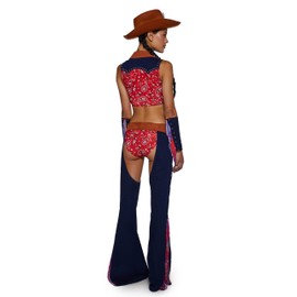 Dolls Kill Rodeo Cowgirl Costume - Fringe Denim Suede Outfit by Trickz N' Treatz - X-Small