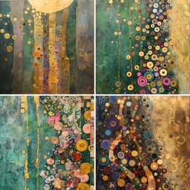 Klimt Abstract Rice Papers, 29 x 29cm (2 Sheets) – Decoupage Paper 8X Designs for Collage, Mixed Media, Card Making & Crafts, Decoupage by CRAFT KREATIVELY