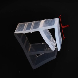 2m Shower Door Seal Strip Frameless Door Sweep Flexible Glass Seal Roll to Stop Shower Leaks, Transparent F Shape (8mm)