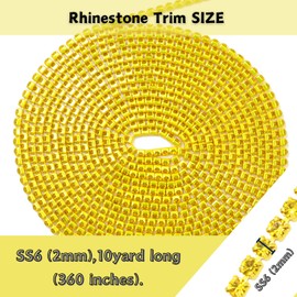 PEARLY JUN 10 Yards Yellow Rhinestone Chain Citrine Rhinestone Trim Crystal Artificial Stone Trim Cup Chain SS6 2mm Color Plated Cup Stitch Costume Decoration