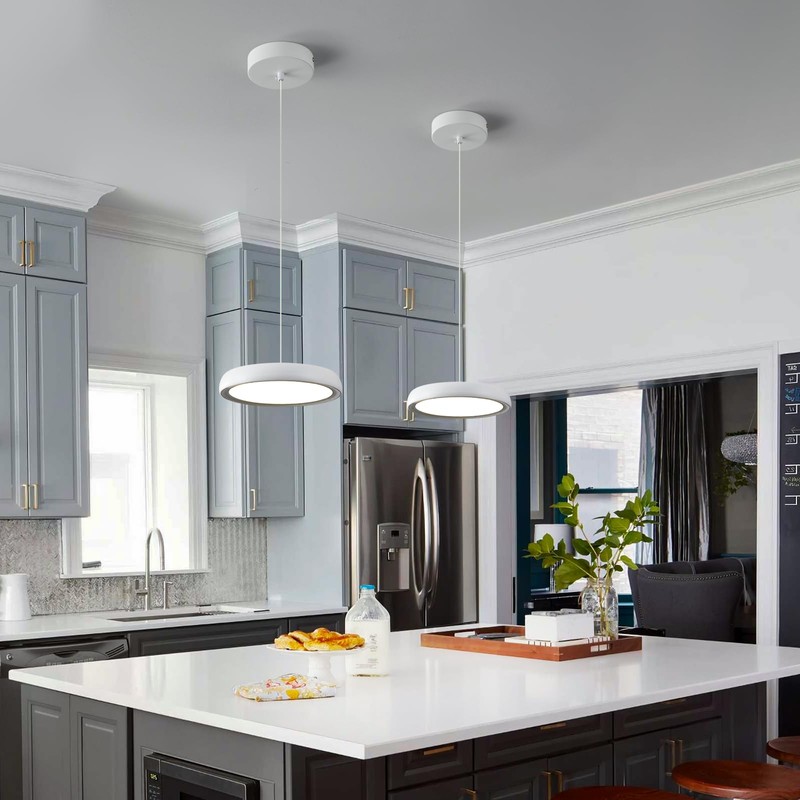zhllmq Modern Pendant Lights Kitchen Island LED 6000K Dimmable Hanging