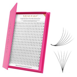 XIUSUZAKI Premade Fans Eyelash Extensions 6D Volume Lash Extensions 0.07 Thickness Eyelash Extension D Curl Premade Lash Fans Mix 9-16mm Fluffy Soft Handmade Lash Fan Eyelashes(6D-0.07-D,9-16mm)