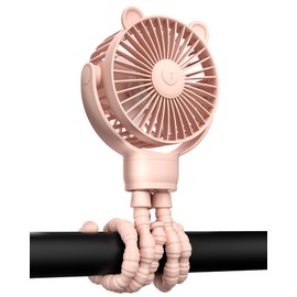 GOTOTO Baby Stroller Fan, Rechargeable Portable Fan with 2000 mAh Battery Operated,3 Wind Speed,360-Degree Rotation,Ultra-Low Noise Level,Safe mini fan for your baby