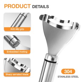 YouNuo Corn Peeler, Corn Planer, Stainless Steel Corn Peeler for Corn on The Cob, Corn Remover, Corn Peeling Tool,Corn Stripper Cutter for Kitchen, Silver, 2 Packs