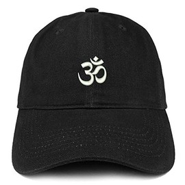 Trendy Apparel Shop Om Symbol Hinduism Embroidered Unstructured Cotton Dad Hat - Black