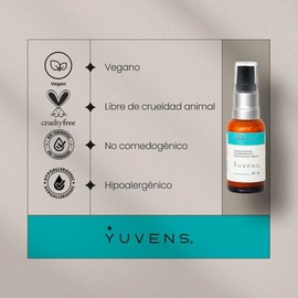 Sérum Facial de Día con Ácido Hialurónico Vegano 3% + Colágeno, Elastina, Vitamina E y Rosa Mosqueta – Hidratante Reafirmante Antiedad – Textura Ligera y Vegano Cruelty Free