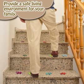Coufce - 20 calcomanías adhesivas antideslizantes para tina, diseño de flores, antideslizantes, para baño, escaleras y escaleras con rascador
