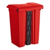 Medical Step-On Trash Can, 12 Gallon, Red, Heavy Duty Plastic,