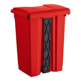 Medical Step-On Trash Can, 12 Gallon, Red, Heavy Duty Plastic, 16W x 16D x 24H inches