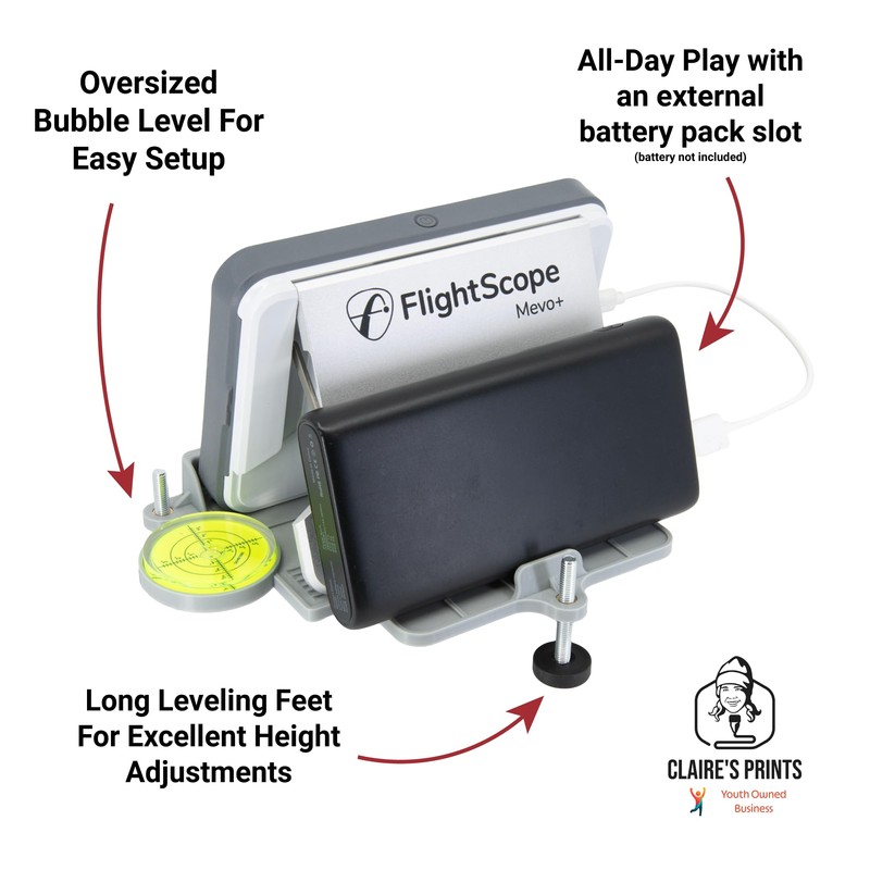 Leveling Stand Compatible with Flightscope Mevo+ - Heat Resistant, Adjustable,