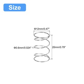 QUARKZMAN Pack of 5 Compression Spring 304 Stainless Steel Spring Spring Tension Spring 12 mm AD 0.6 mm Wire Size 20 mm Free Length Coil Spring Coil Spring Steel Spring Silver