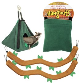 Exotic Nutrition Forest Pouch Set - Hammocks and Bedding for Sugar Gliders, Rats, Ferrets, Chinchillas, Squirrels, Marmosets, Hamsters, Gerbils & Small Animals