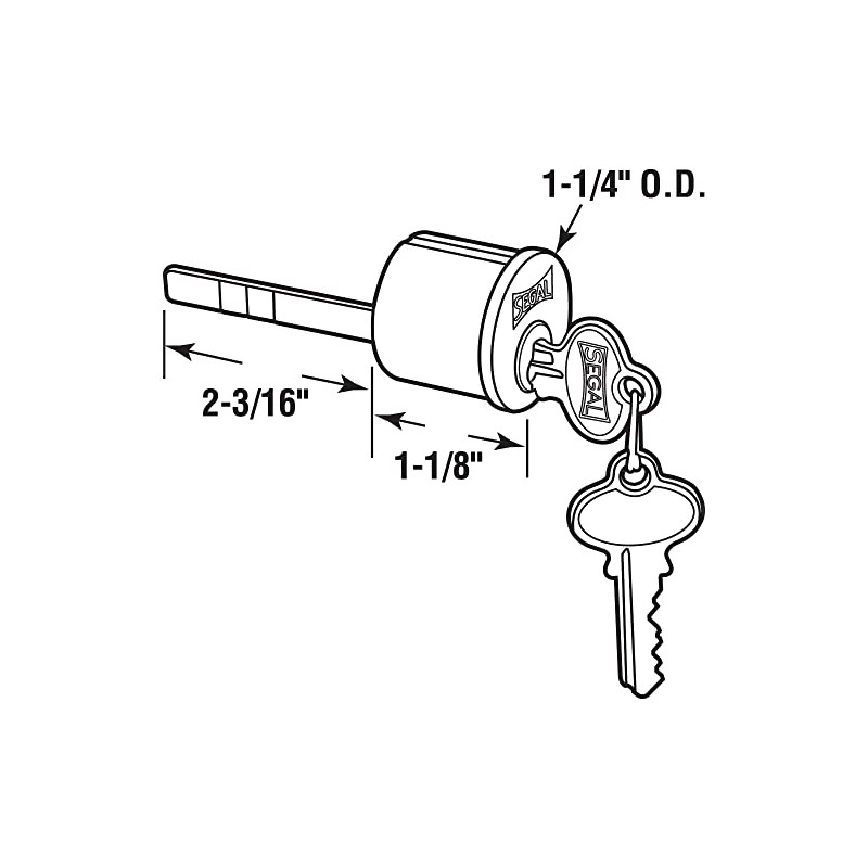 Segal SE 70002 Replacement Deadbolt Cylinder in Brushed Brass Finish