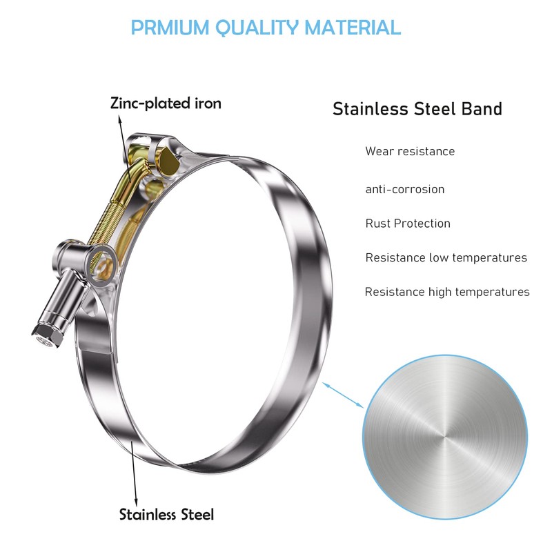 PEROMI 10Pack T Bolt Hose Clamp 58-65mm for 2" Hose