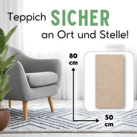 flex it Classic Slim 50 x 80 cm Non-Slip Mat for Carpet Without Plasticisers - Non-Slip Carpet Underlay Thin Small for Entrance Rug Dog Rug Entrance Area Door Mat Shoe Scraper