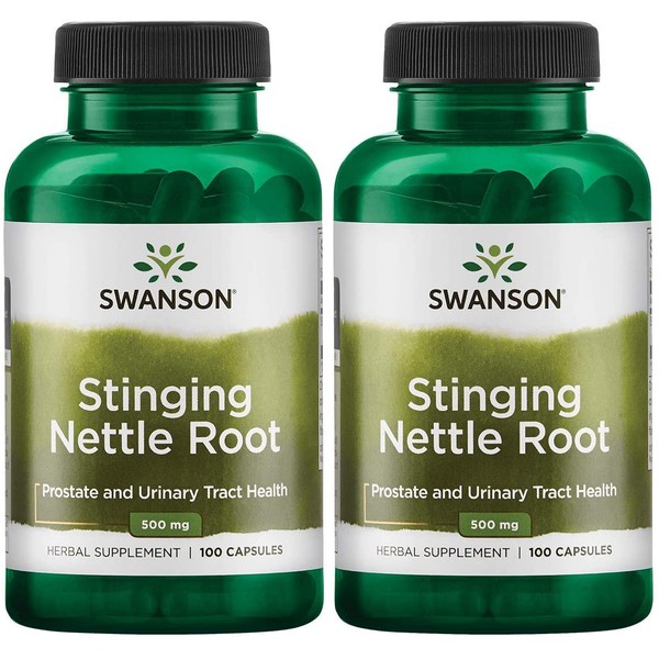 Swanson Stinging Nettle Root Urinary Tract Health Respiratory Health Prostate Support Men's Health Herbal Supplement (Urtica dioica Root) 500 mg 100 Capsules (2 Pack)
