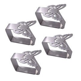 Aliotech 4pcs Butterfly Shape Stainless Steel Silver Tablecloth Clips Holder for Wedding Party Picnic Dinner Table Cover