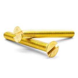 Hippo Hardware M6 (6mm X 50mm) Solid Brass Slotted Countersunk Machine Screws Slot Csk Head Bolts DIN963 (Pack of 3)