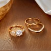 Degolso 3Pcs 14K Gold Plated Stackable Rings for Women Non
