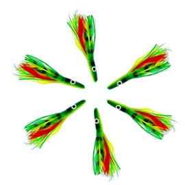 Tuna Clone Feather 6" Unrigged - Mexican Flalg, 6 pcs | Premium Saltwater Fishing Lures for Albacore, Tuna, Mahi, & Wahoo | Sanhu Tackle Tuna Fishing Gear