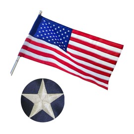 American Flags, 2.5x4 Ft American Flag Pole Sleeve Banner Style,Heavy Duty Durable Nylon American Flag Sleeve,Deluxe Embroidered Stars,Sewn Stripes,USA US Outdoor Indoor Flags (Pole NOT Included)