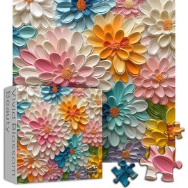 Colorful Flower Puzzles for Adults 1000 Pieces, Floral Art Puzzle, Impossible Hard Challenging Jigsaw Puzzles 1000 Pieces Painting
