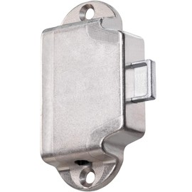 Gedotec Screw-On Lock Nickel-Plated Metal | 1 Piece Furniture Bar Lock with Euro Lock Including 1 Beard Key | Backset 25 mm | Stop: Right | Garden Gate Lock - Swivel Bar Lock Caravan