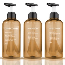 Shampoo Bottles for Filling Shampoo Dispenser Pump Bottle Soap Dispenser Plastic Pump Bottles Yellow 500 ml Set of 3 Pump Dispenser Set Lotion Empty Shower Gel Bottles Shower Gel Dispenser Bottle