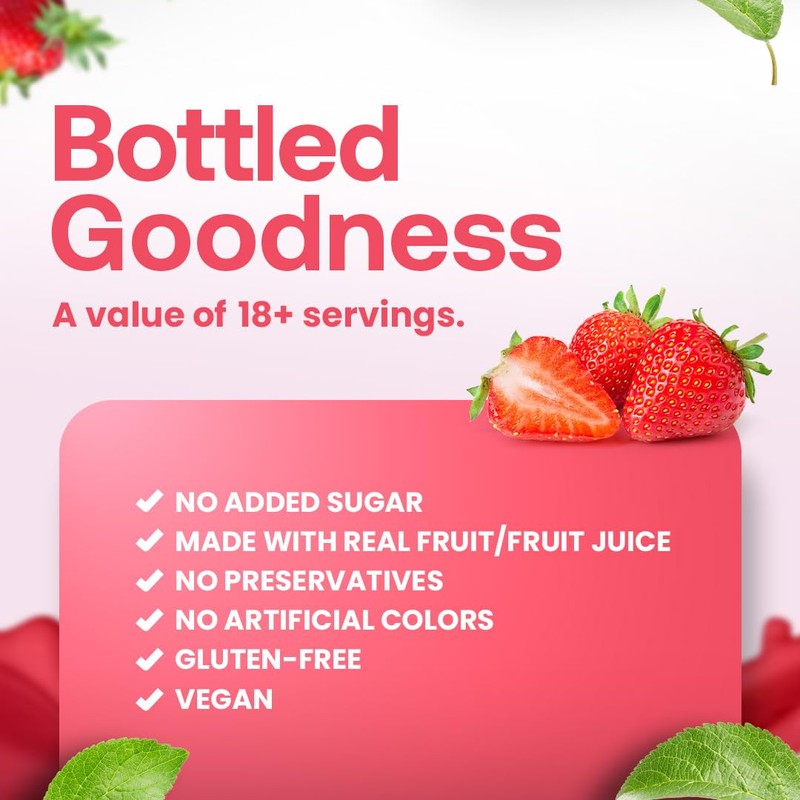 Dr. Smoothie 100% Crushed Strawberry Smoothie Concentrate| Non-GMO, Vegan, No