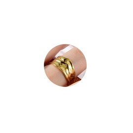 CANDYFANCY Chunky Gold Rings For Women Wide Statement Band Rings Fashion Vintage Thick Thumb Index Finger Ring Size 8