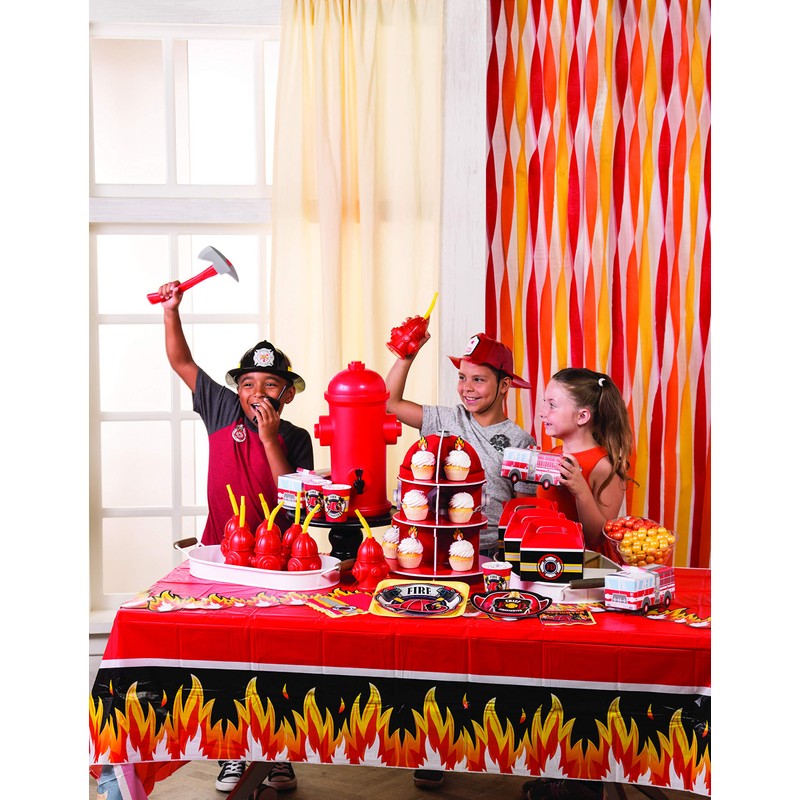 Fire Heroes Disposable Tablecloth - Fire Plastic Table Cover 9
