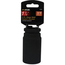 Pro-Grade 16264 3/4-Inch Drive 6 Point Deep Wall 1 1/4-Inch Impact Socket, 1-Pack