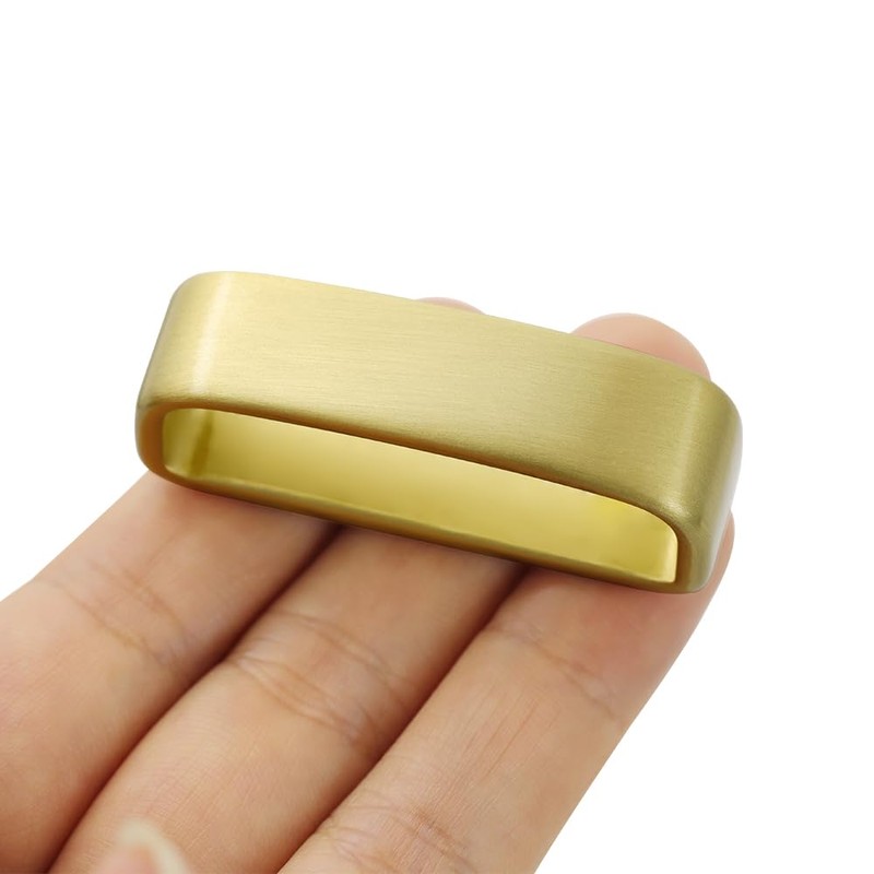 TANJUN Belt Loop Keep Stainless Steel Brass Alloy Men's Belt