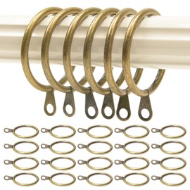 50pcs Metal Curtain Rings,Curtain Rings,Antique Brass Curtain Rings and Gold Curtain Rings for Curtain Poles and Rods Curtain Eyelet Rings, Drapery