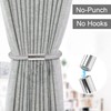 Naapesi Pack of 4 Grey Magnetic Curtain Tiebacks with 4