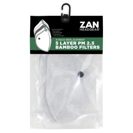ZanHeadgear Zan® Neo-X Bamboo Removable PM2.5 Bamboo mask Filter 3 Pack