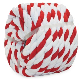 Natural Cotton Rope 1 Inch x 25 Feet 3 Strand Thick Cotton Rope Tug of War Rope for Railings,Hammock, Wedding,Landscaping, Home Decor,Red White