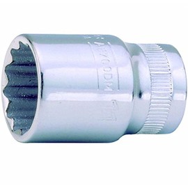 Bahco A7400DZ-17/32 Thin-Walled 3/8-Inch Bi-Hex Standard Length Socket, Silver, 17/32-Inch