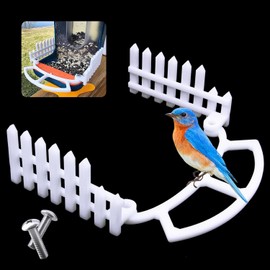 Zarique 3 Pcs Perch for Bird Buddy,Wider Extension Perch to DIY Add-ons,with Side Fence,Bird Accessories Compatible with Bird Buddy Birdfeeder, Ideal Gift for Bird Lover (White)