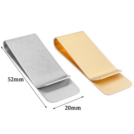 Evponk10 Pcs Men's Slim Money Clips, Small Stainless Steel Cash Clip Minimalist Credit Business Card Holder for Men, Silver Gold, Multi, 52*20*0.8mm