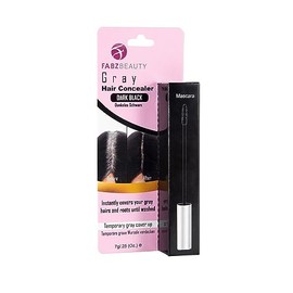 Gray Hair Cover-up Mascara Touch Up for Men & Women Instantly Cover Your Grey Roots and Hair with Concealer Brush (Dark Black)