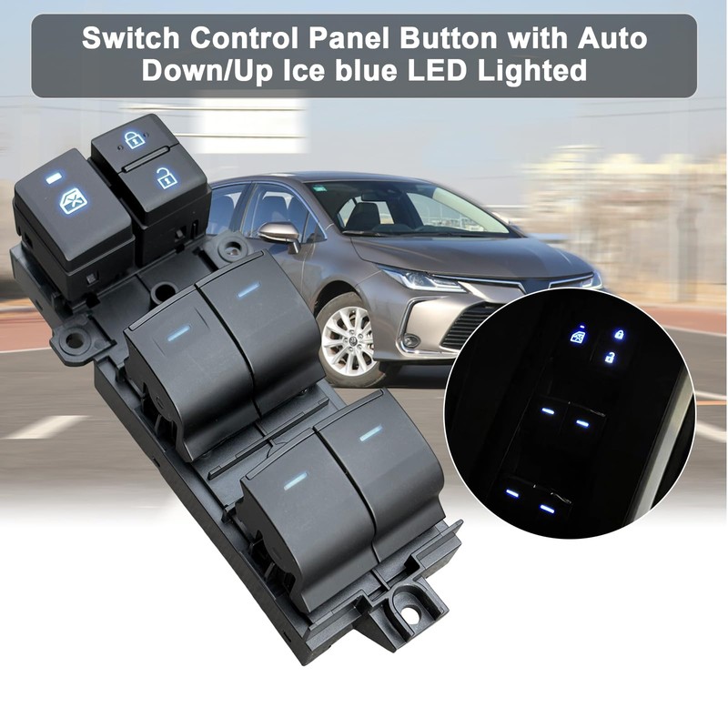 BELGEMAY 84840-02180 Driver Side Master Window Switch with White Backlit