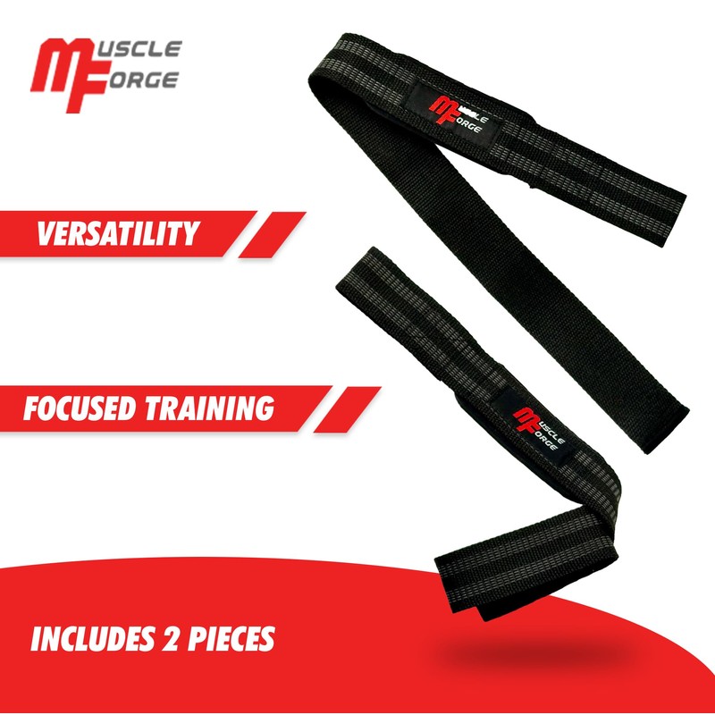 MuscleForge® Deadlift Straps for Strength Training, Weightlifting and Powerlifting -