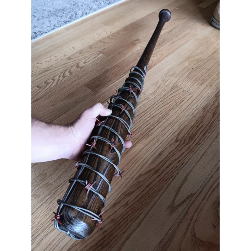 Unbranded Dark Brown "LUCILLE" Negan's Replica Barbed Baseball Bat! The
